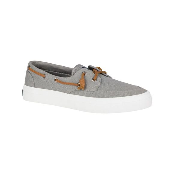 SPERRY Shoes - SPERRY Womens Gray Faux Laces Crest Boat Toe Platform Slip On Boat Shoes 6 M